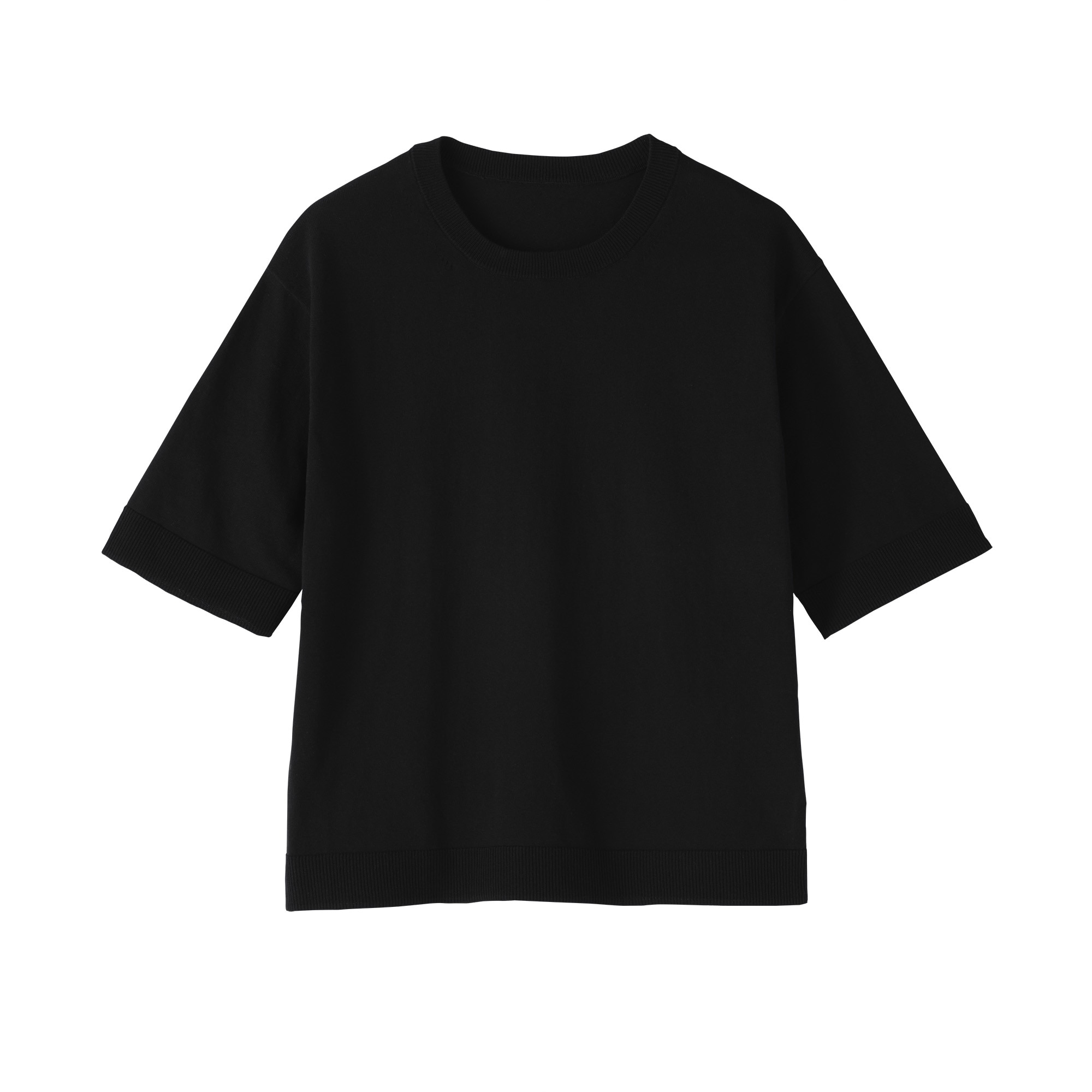 婦人　ＵＶカット強撚コットン五分袖セーター