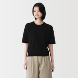 婦人　ＵＶカット強撚コットン五分袖セーター