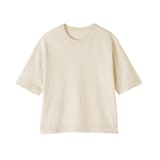 婦人　ＵＶカット強撚コットン五分袖セーター