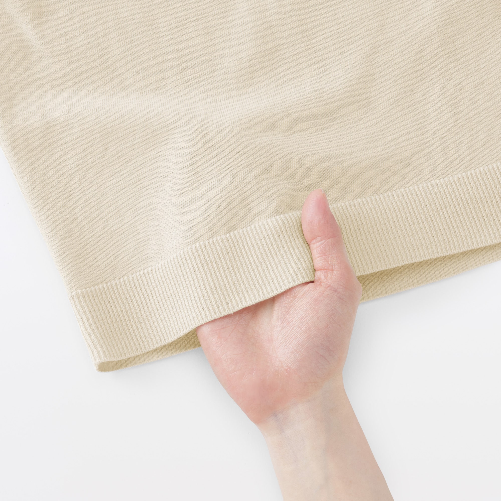 婦人　ＵＶカット強撚コットン五分袖セーター