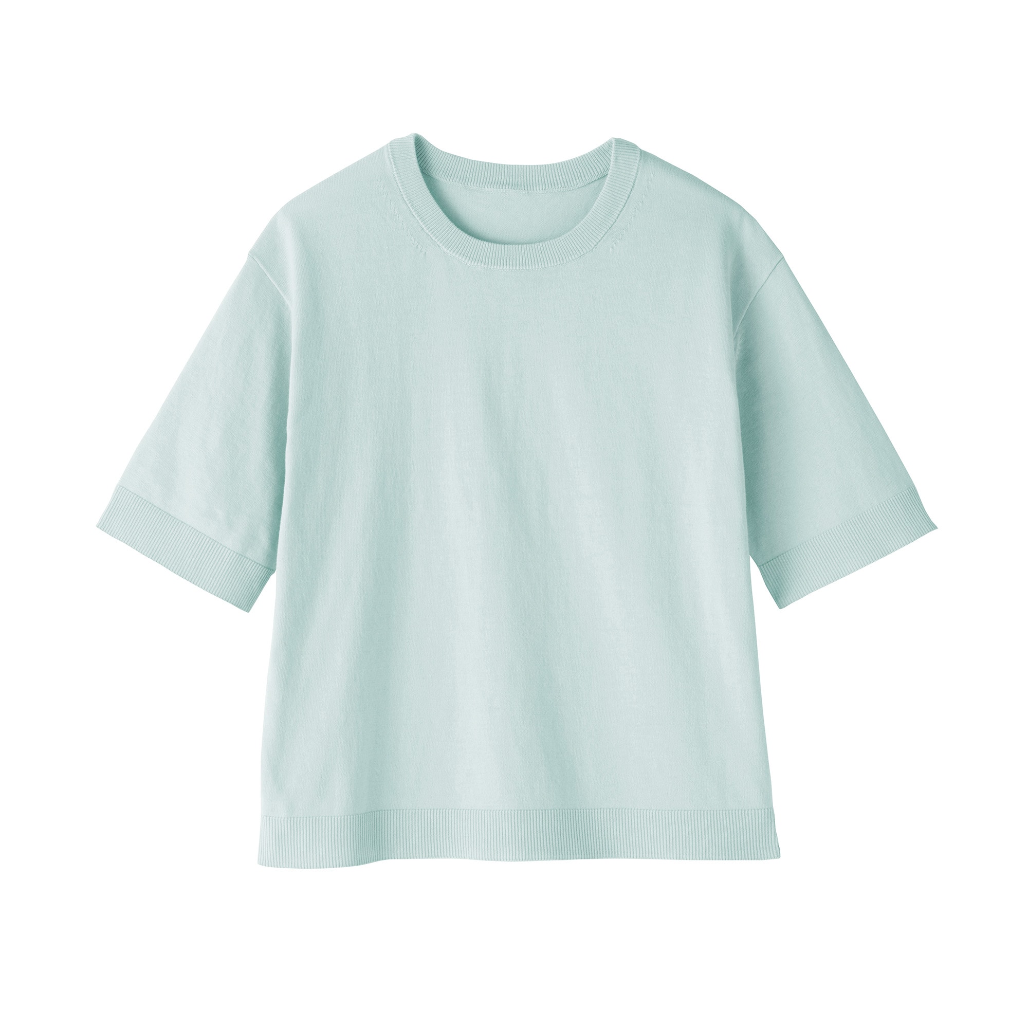 婦人　ＵＶカット強撚コットン五分袖セーター