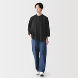 婦人　リネン　洗いざらし　七分袖ブラウス