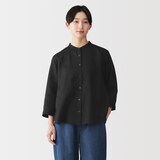 婦人　リネン　洗いざらし　七分袖ブラウス