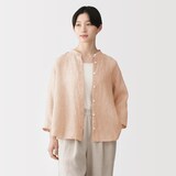 婦人　リネン　洗いざらし　七分袖ブラウス