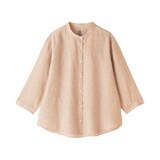 婦人　リネン　洗いざらし　七分袖ブラウス