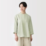 婦人　リネン　洗いざらし　七分袖ブラウス