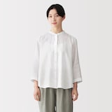 婦人　リネン　洗いざらし　七分袖ブラウス