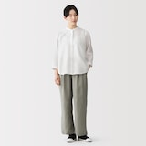 婦人　リネン　洗いざらし　七分袖ブラウス