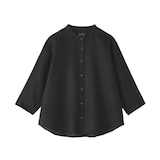 婦人　リネン　洗いざらし　七分袖ブラウス