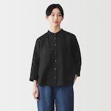 婦人　リネン　洗いざらし　七分袖ブラウス