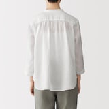 婦人　リネン　洗いざらし　七分袖ブラウス