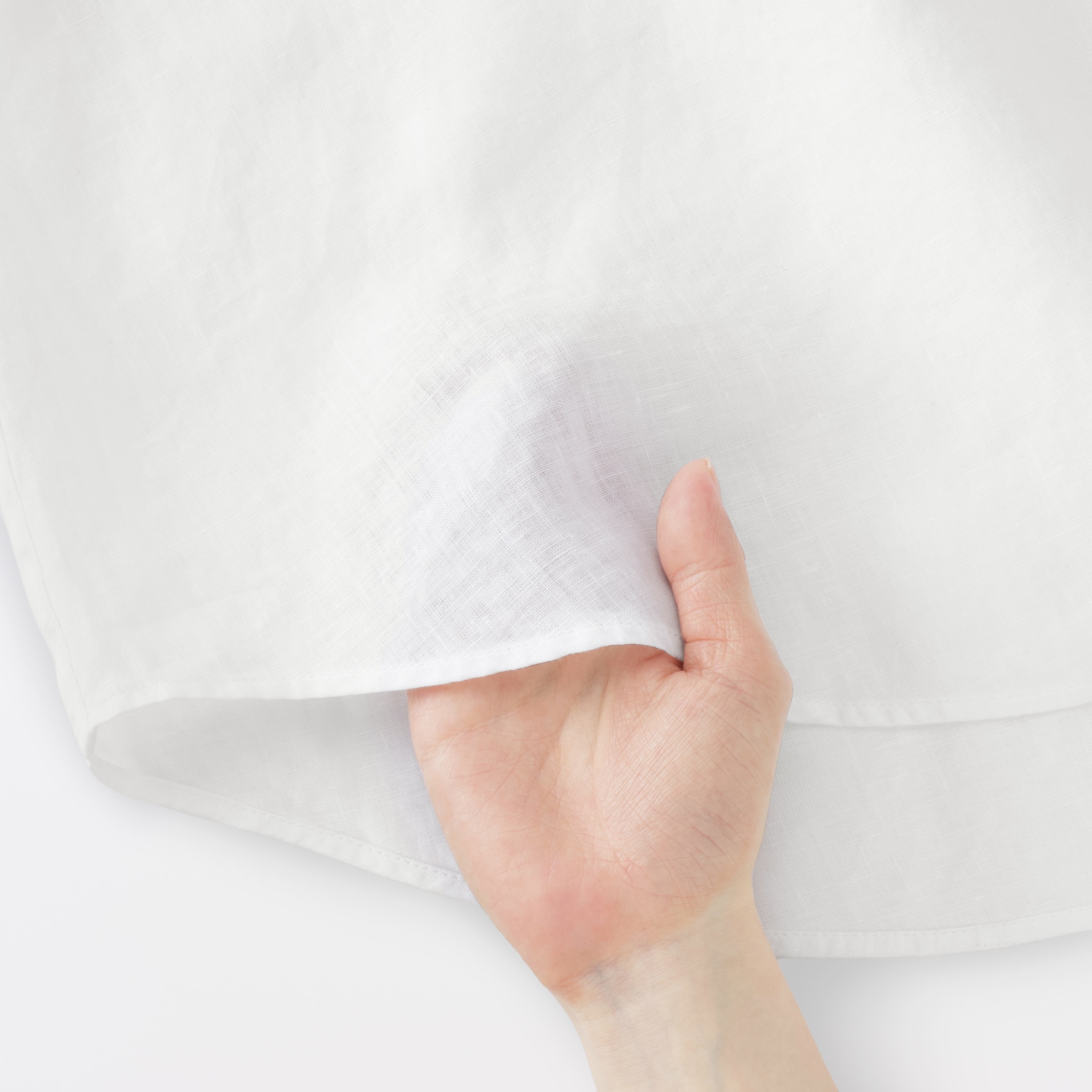 婦人　リネン　洗いざらし　七分袖ブラウス