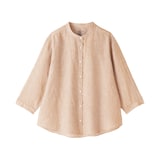 婦人　リネン　洗いざらし　七分袖ブラウス