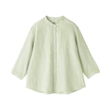 婦人　リネン　洗いざらし　七分袖ブラウス