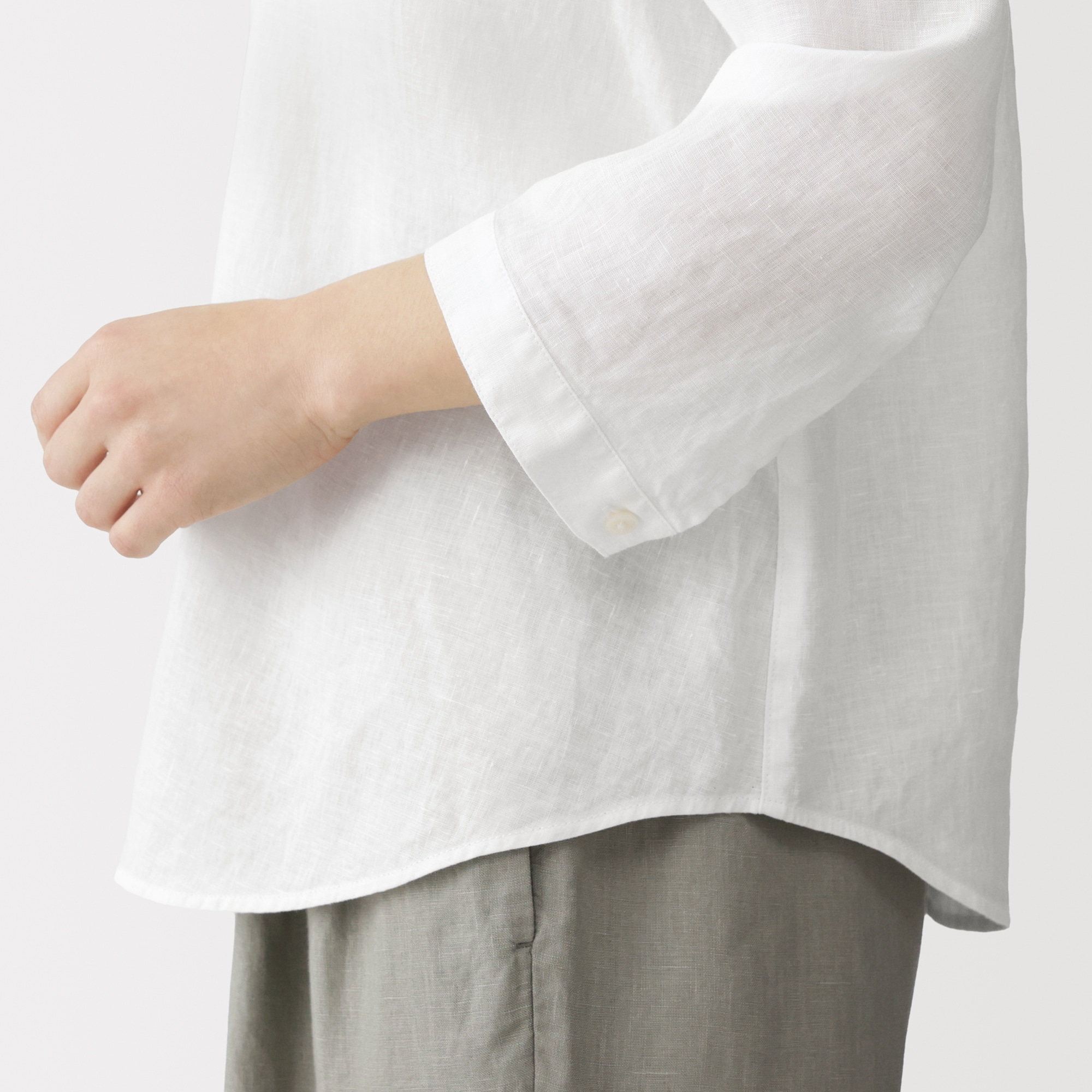婦人 リネン 洗いざらし 七分袖ブラウス | 無印良品