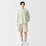 婦人　リネン　洗いざらし　七分袖ブラウス