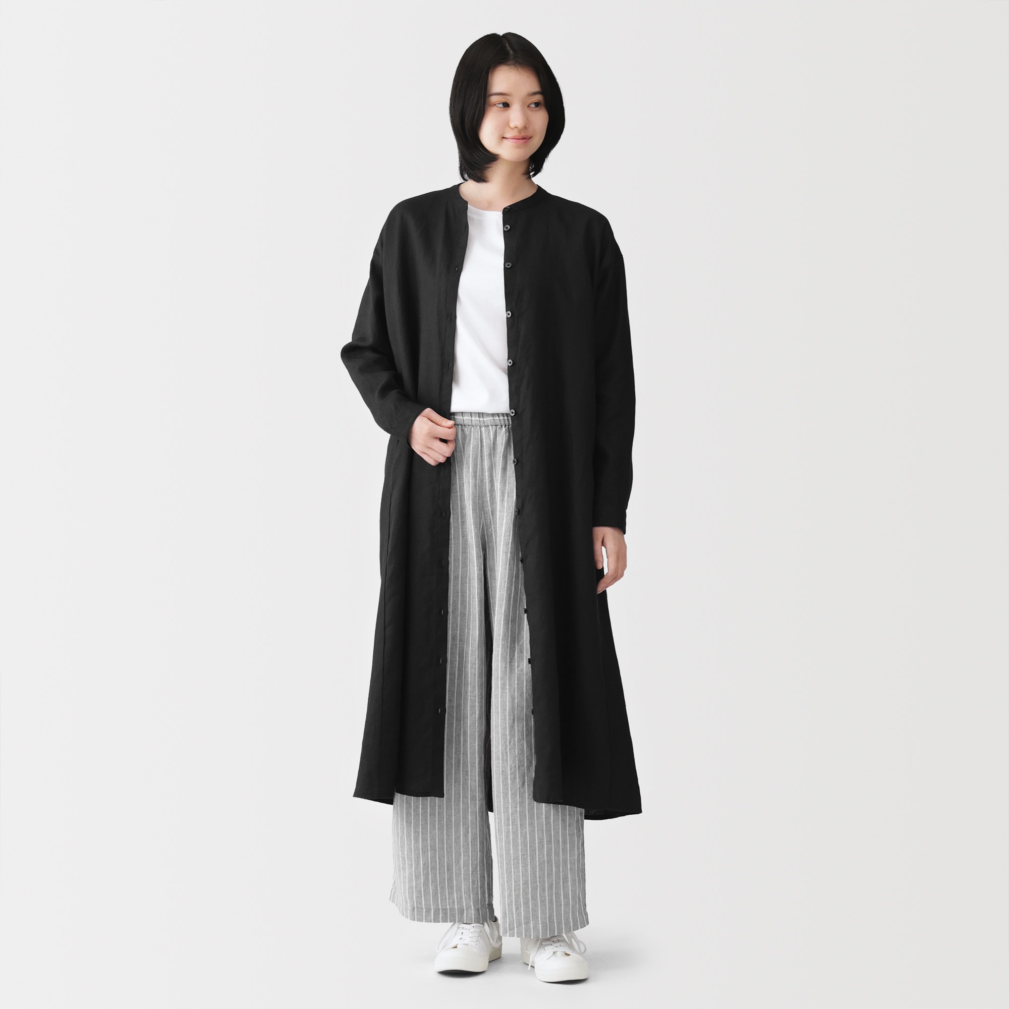 婦人 リネン 洗いざらし 長袖シャツワンピース | 無印良品