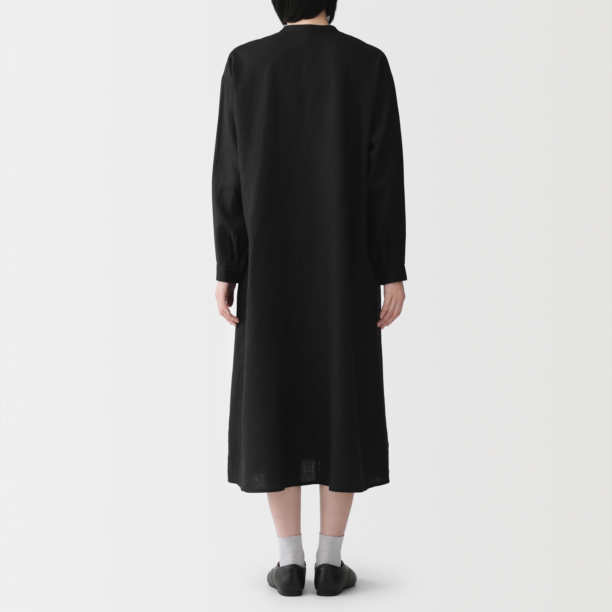 婦人 リネン 洗いざらし 長袖シャツワンピース | 無印良品