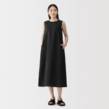 婦人　リネン　洗いざらし　スリーブレスワンピース