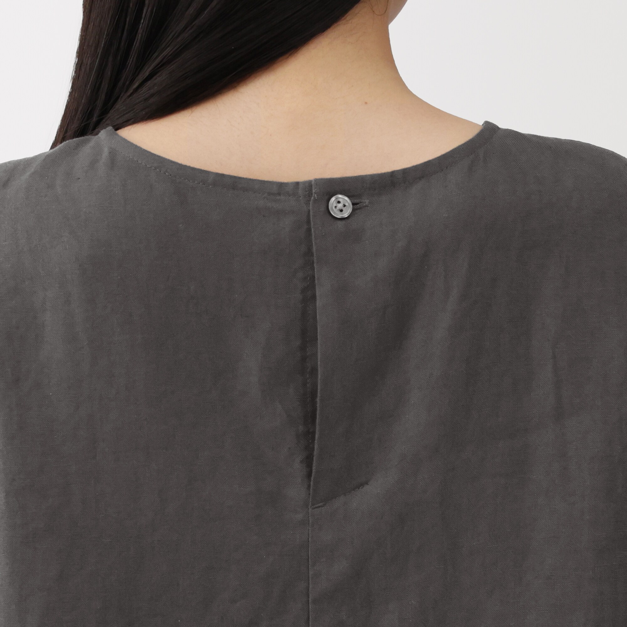 婦人　リネン　洗いざらし　スリーブレスワンピース