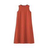 婦人　リネン　洗いざらし　スリーブレスワンピース