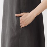 婦人　リネン　洗いざらし　スリーブレスワンピース