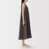 婦人　リネン　洗いざらし　スリーブレスワンピース