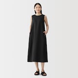 婦人　リネン　洗いざらし　スリーブレスワンピース