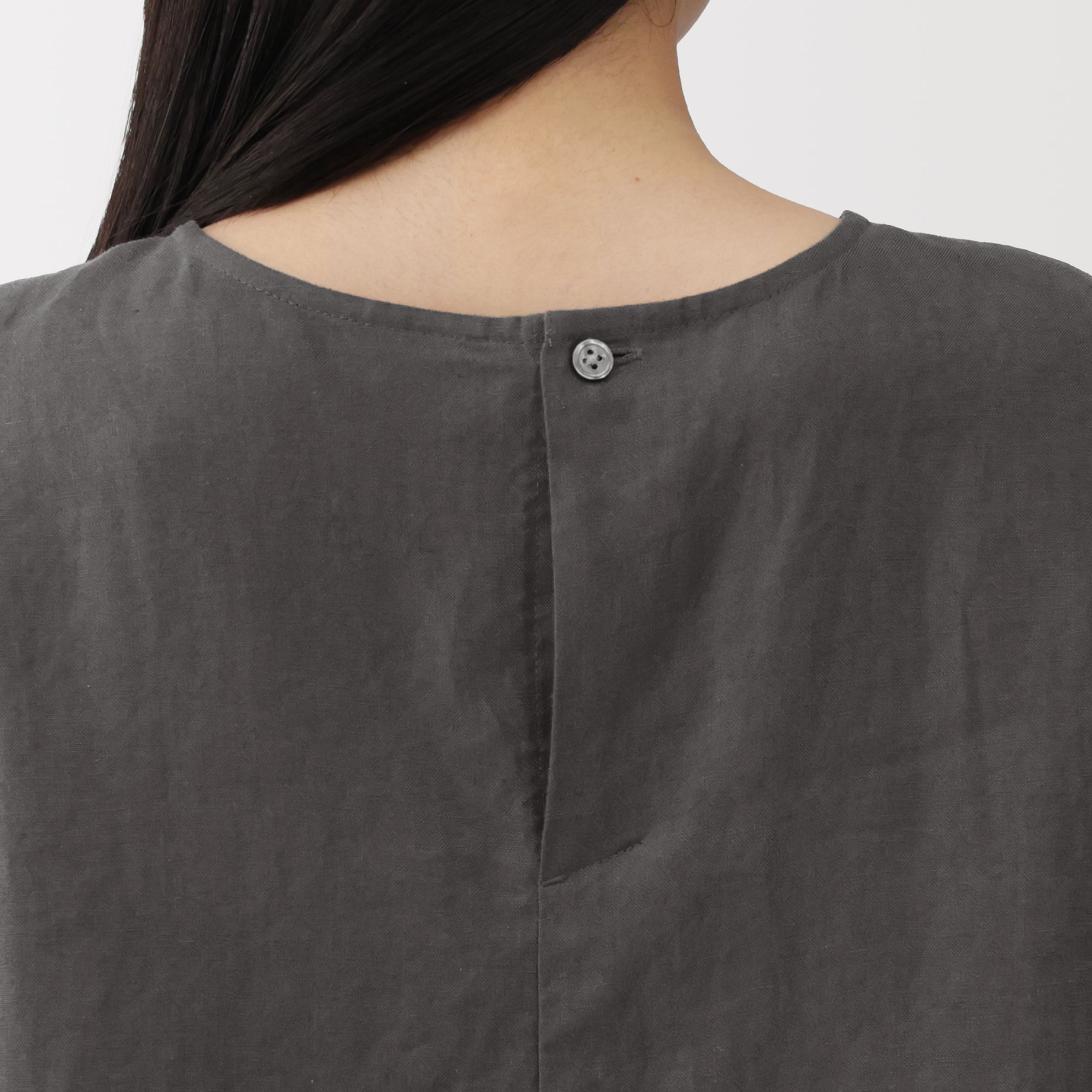 婦人　リネン　洗いざらし　スリーブレスワンピース