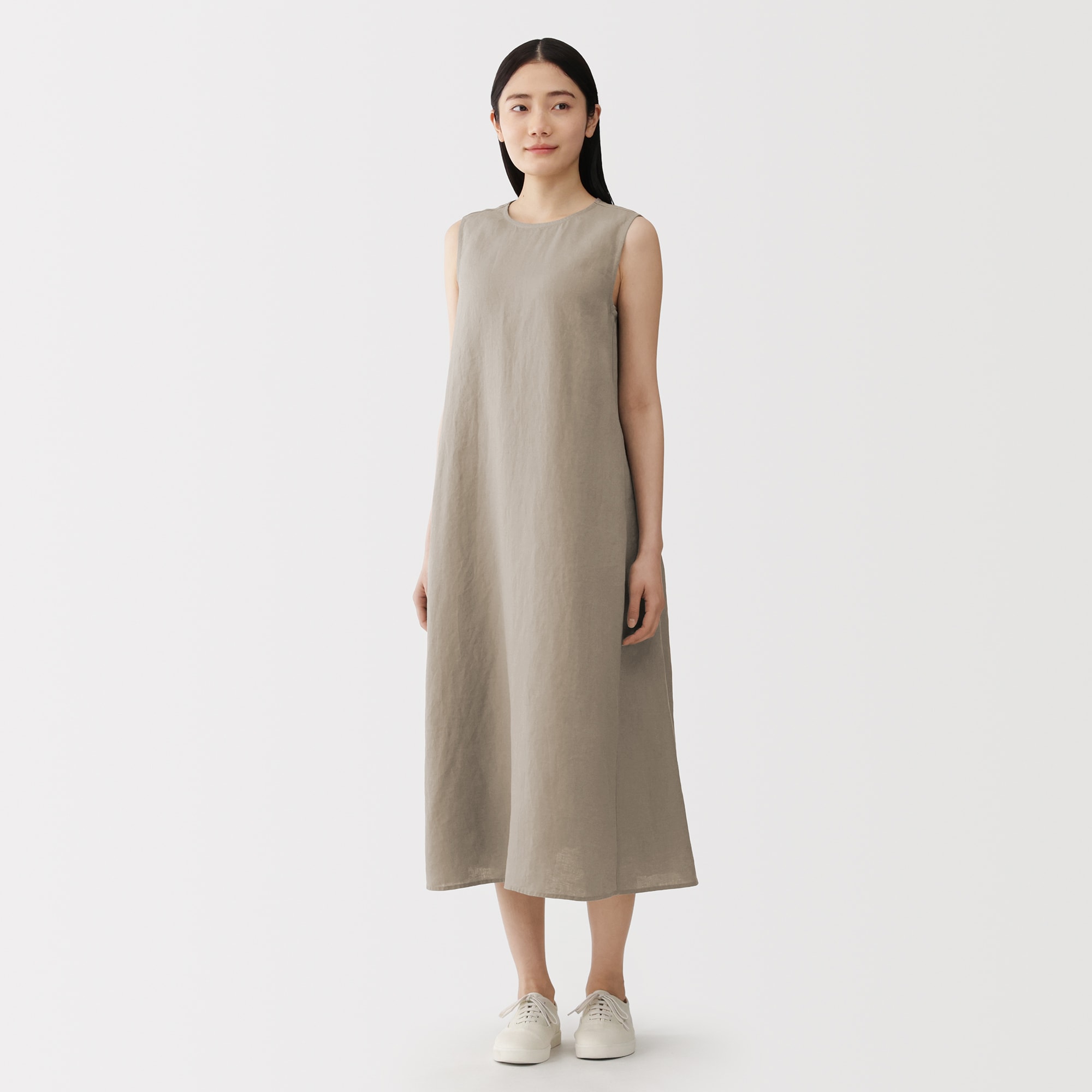 婦人 リネン 洗いざらし スリーブレスワンピース | 無印良品