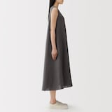 婦人　リネン　洗いざらし　スリーブレスワンピース