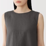 婦人　リネン　洗いざらし　スリーブレスワンピース