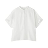 婦人　リネン　洗いざらし　半袖ブラウス