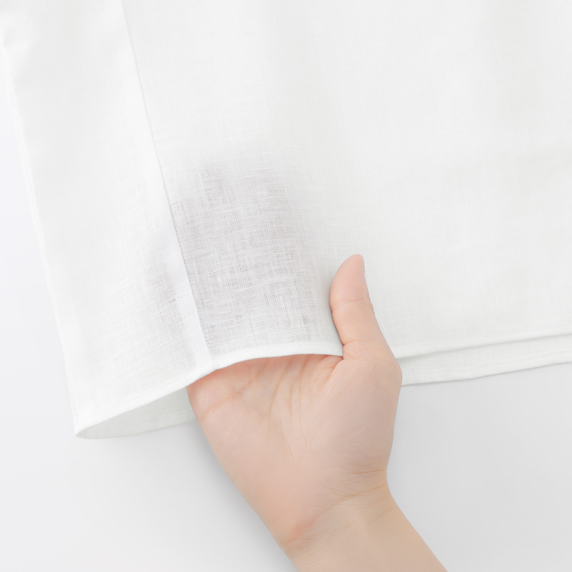 婦人　リネン　洗いざらし　半袖ブラウス