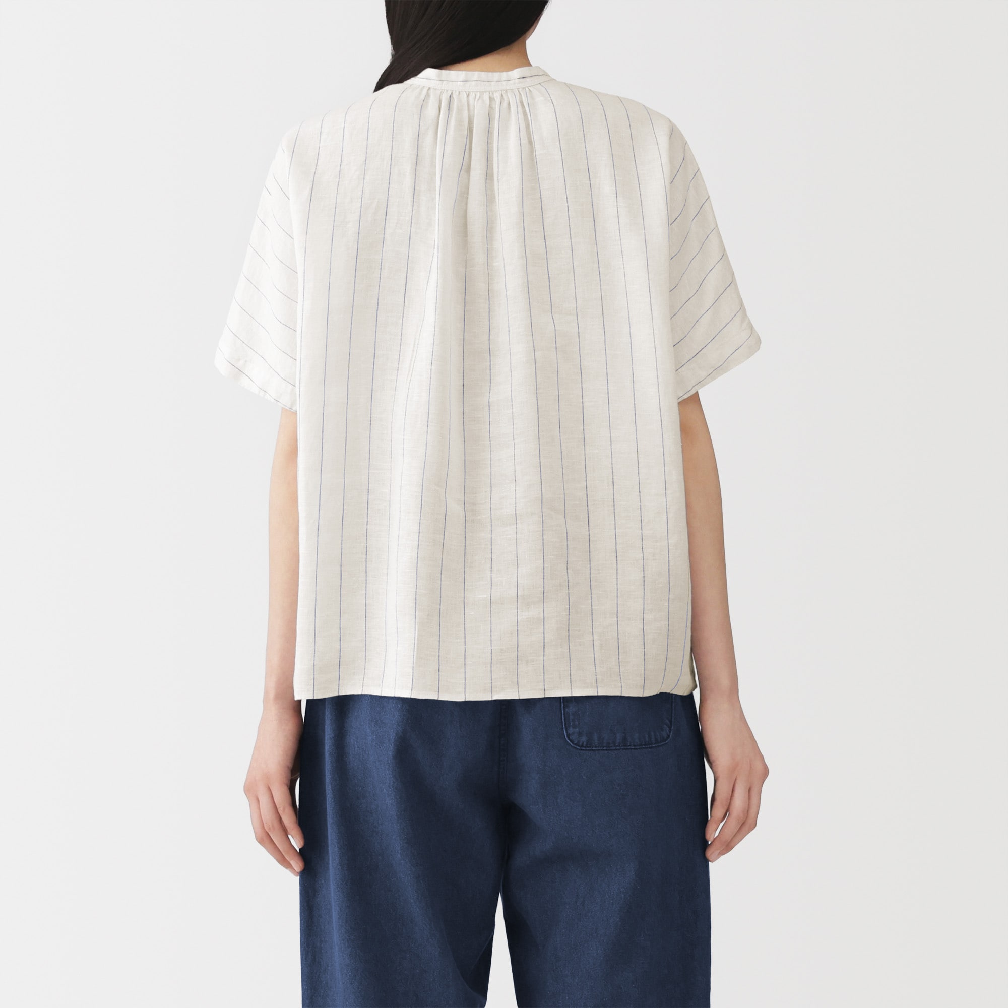 婦人 リネン 洗いざらし 半袖ブラウス | 無印良品