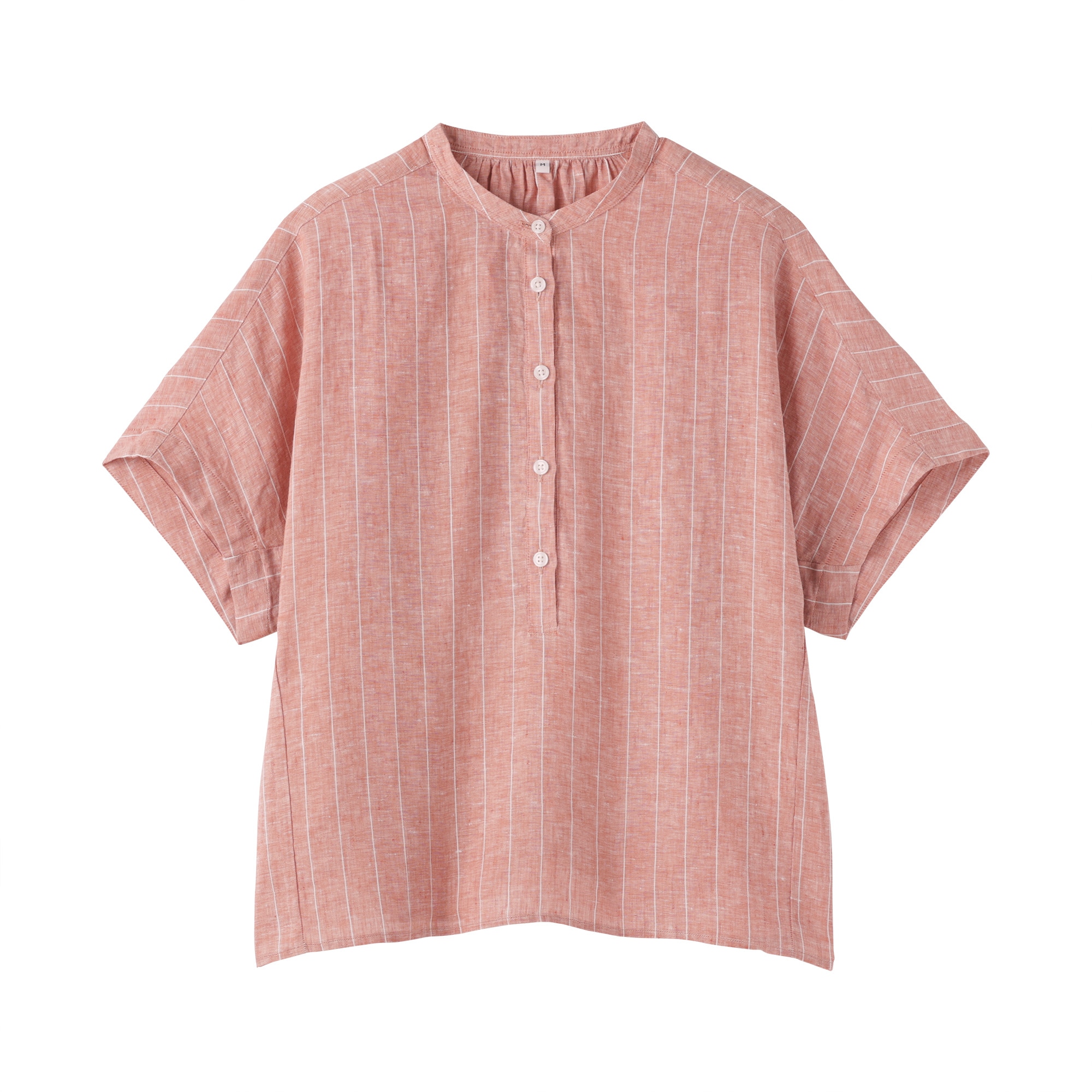 婦人　リネン　洗いざらし　半袖ブラウス