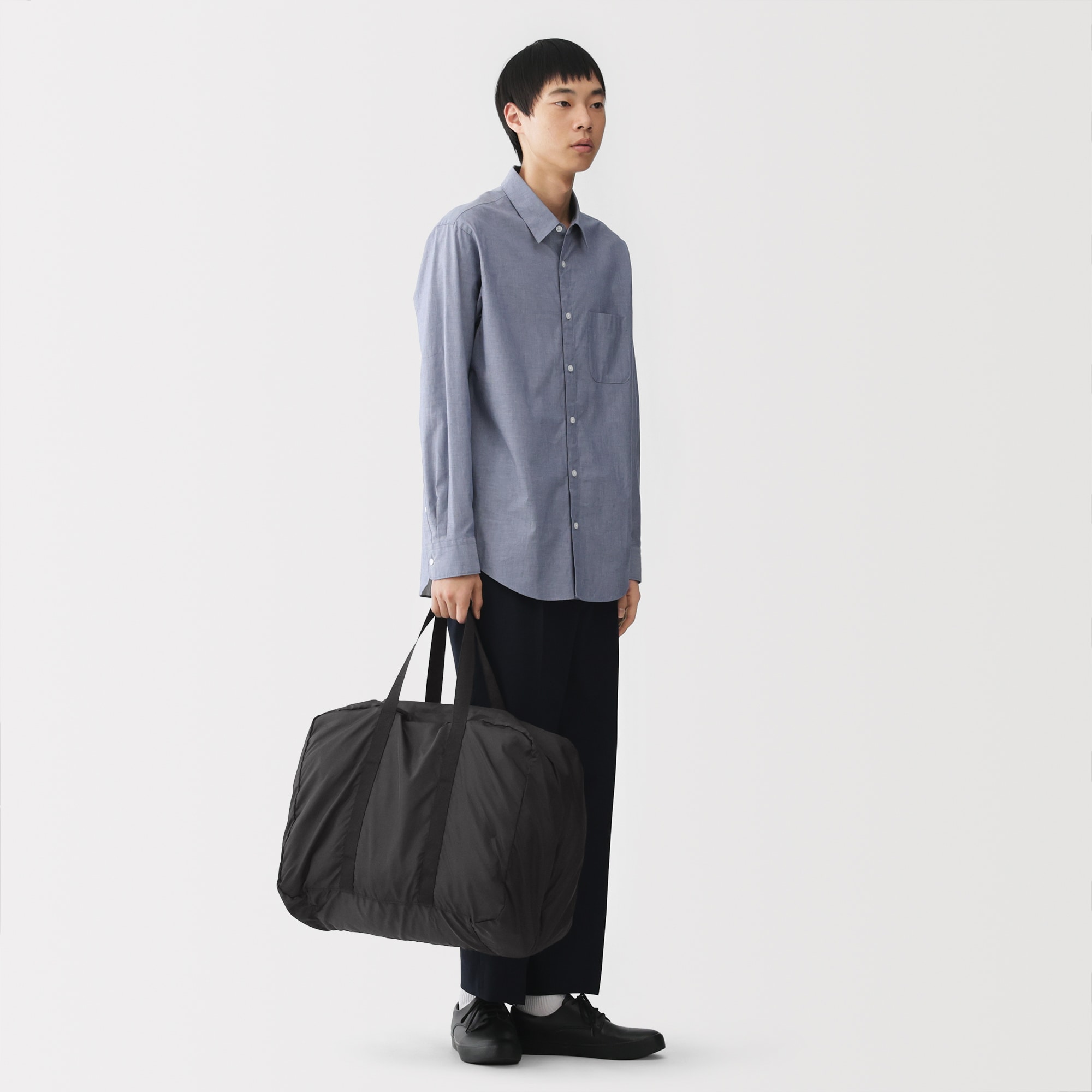 無印良品　新品　たためる　撥水旅に便利なボストンバッグ　１０５Ｌ用　黒　ブラック たためる 撥水 旅に便利な ボストンバッグ | 無印良品