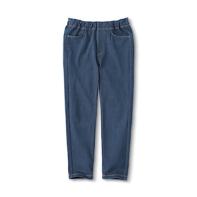 キッズ　ジャージーストレッチデニム調レギンスパンツ