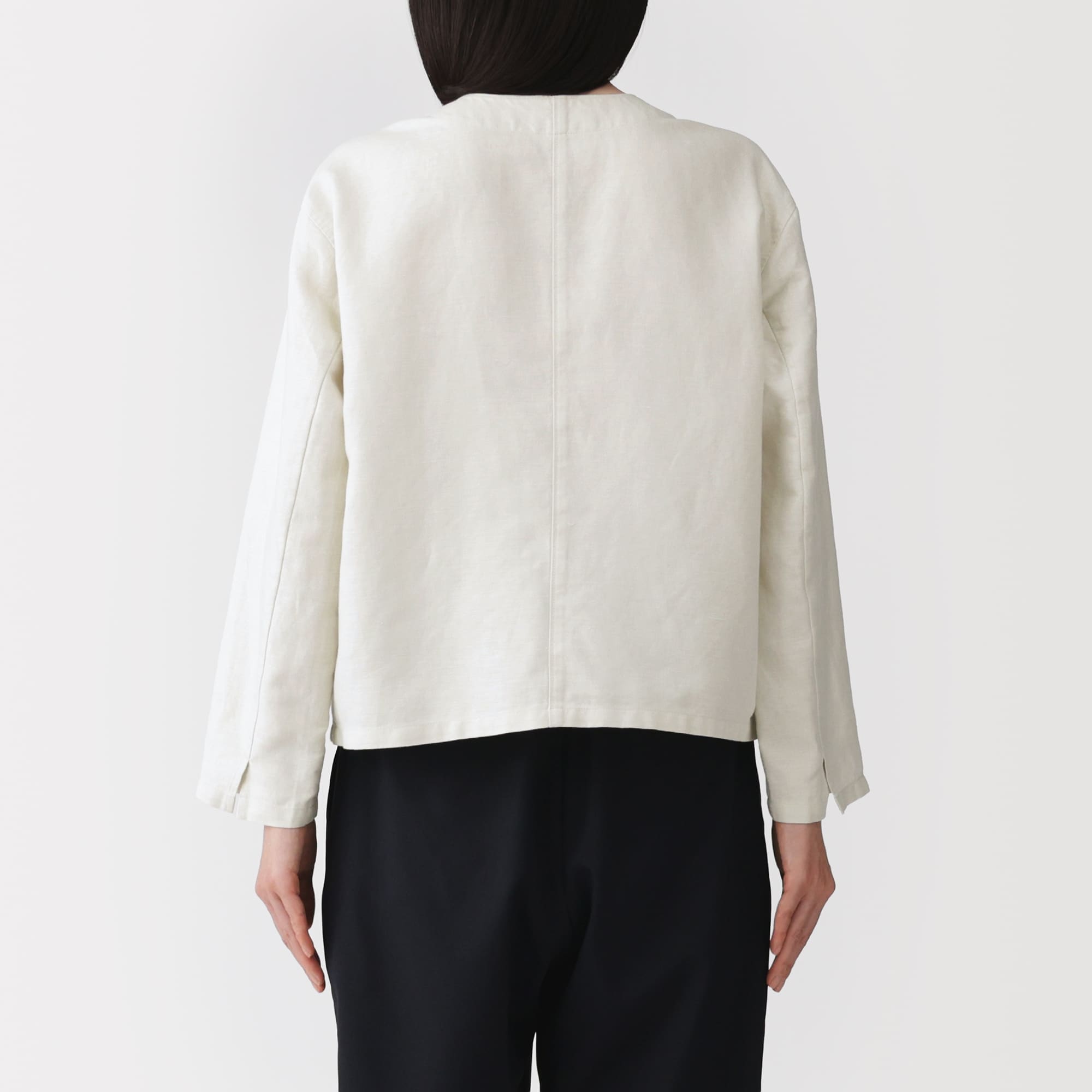 婦人　ヘンプ混　ツイル　九分袖シャツ