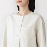 婦人　ヘンプ混　ツイル　九分袖シャツ