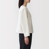 婦人　ヘンプ混　ツイル　九分袖シャツ