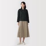 婦人　ヘンプ混　ツイル　九分袖シャツ