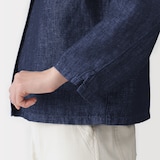 婦人　ヘンプ混　デニム　九分袖シャツ