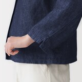 婦人　ヘンプ混　デニム　九分袖シャツ