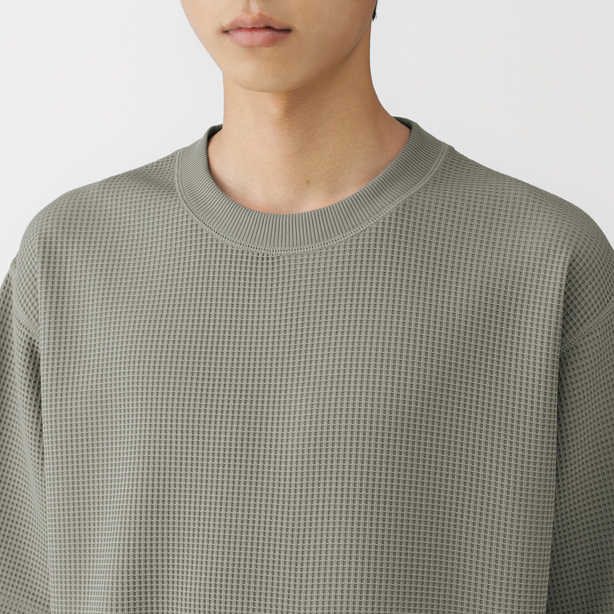 紳士　ＵＶカット乾きやすいワッフルクルーネック半袖Ｔシャツ