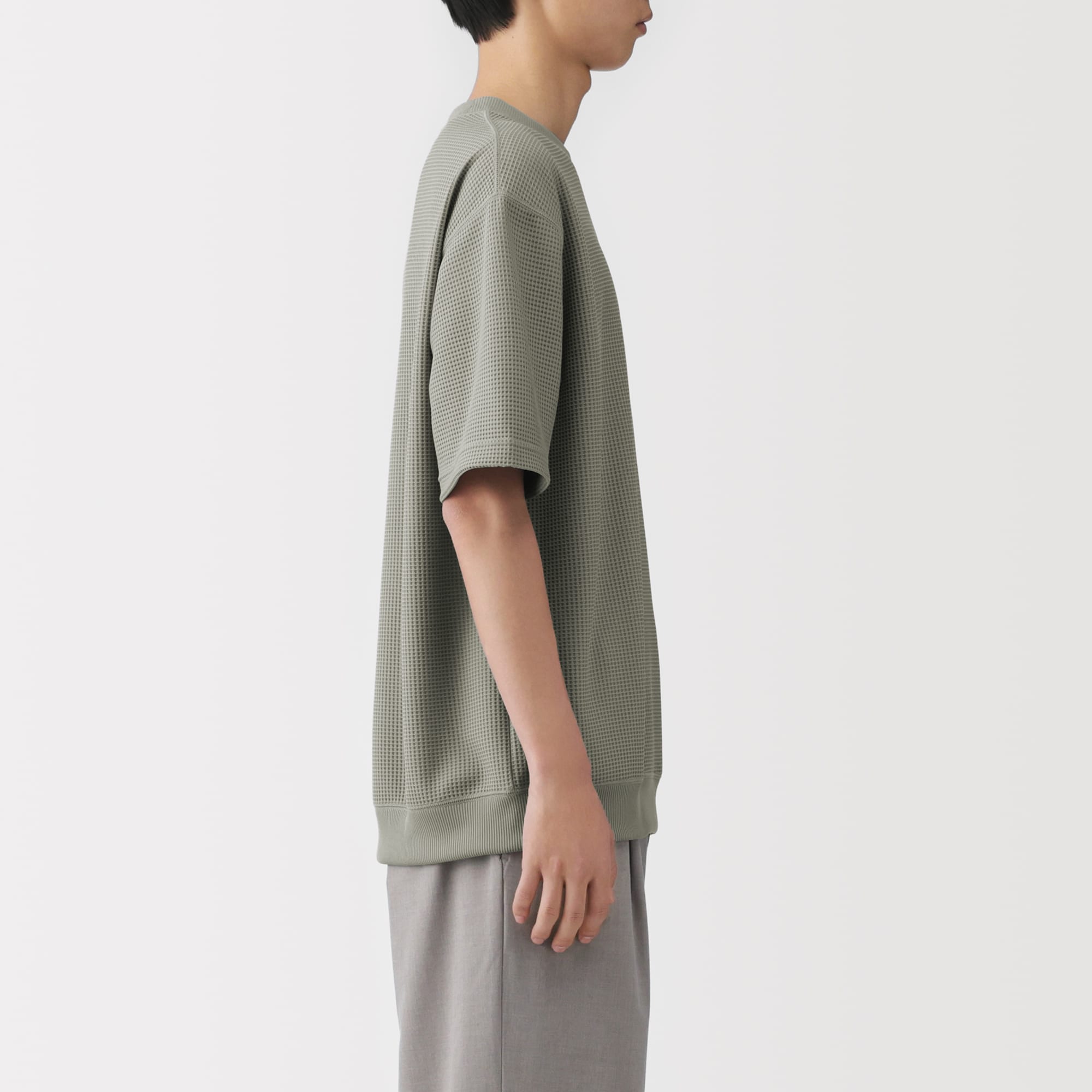 紳士　ＵＶカット乾きやすいワッフルクルーネック半袖Ｔシャツ