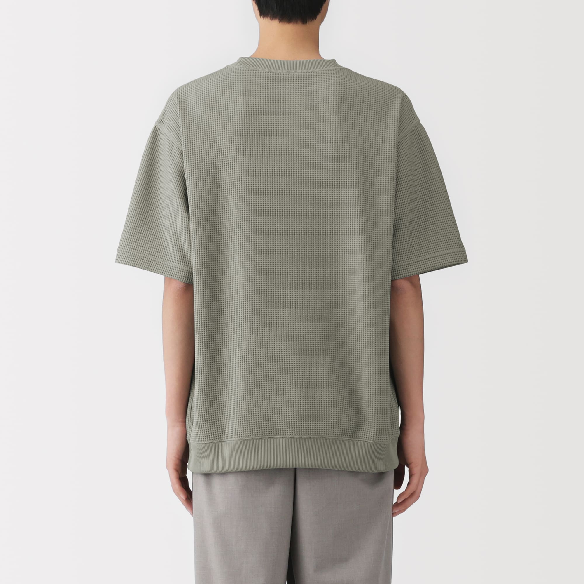 紳士　ＵＶカット乾きやすいワッフルクルーネック半袖Ｔシャツ