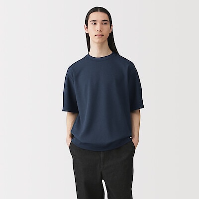紳士　ＵＶカット乾きやすいワッフルクルーネック半袖Ｔシャツ