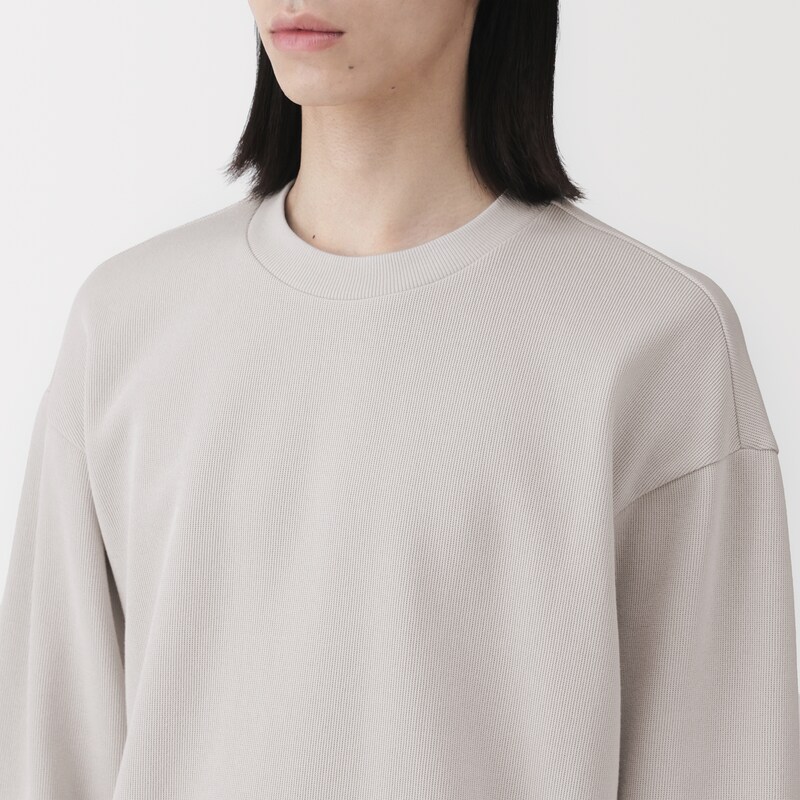 紳士　二重編みクルーネックプルオーバー