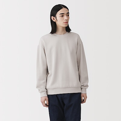 紳士　二重編みクルーネックプルオーバー